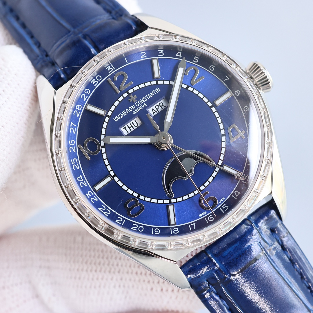 Vacheron Constantin Watch 40mm Blue / Silver - watch0554 - Image 2