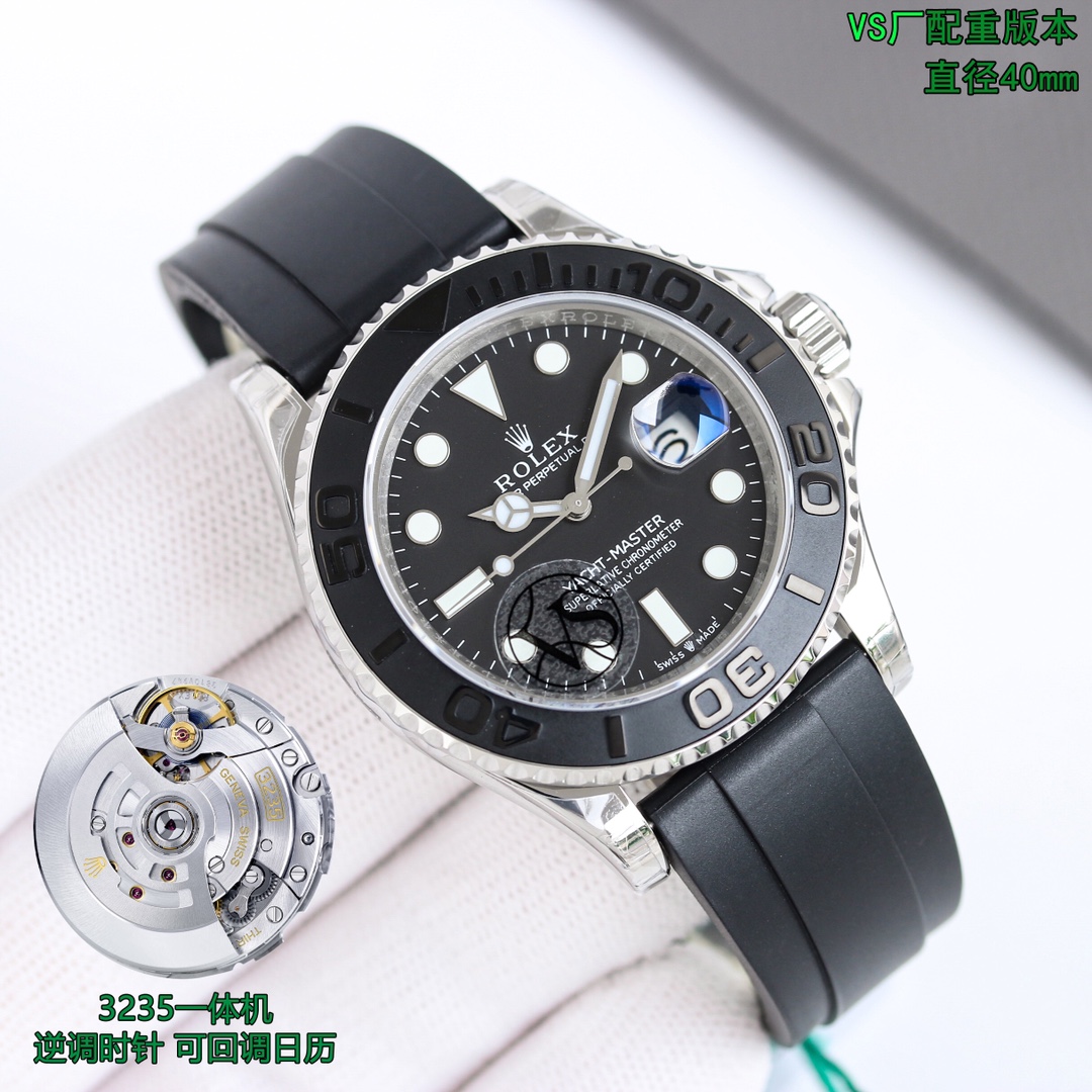 Rolex Yacht-Master 40mm Black / Silver - watch0591 - Image 2