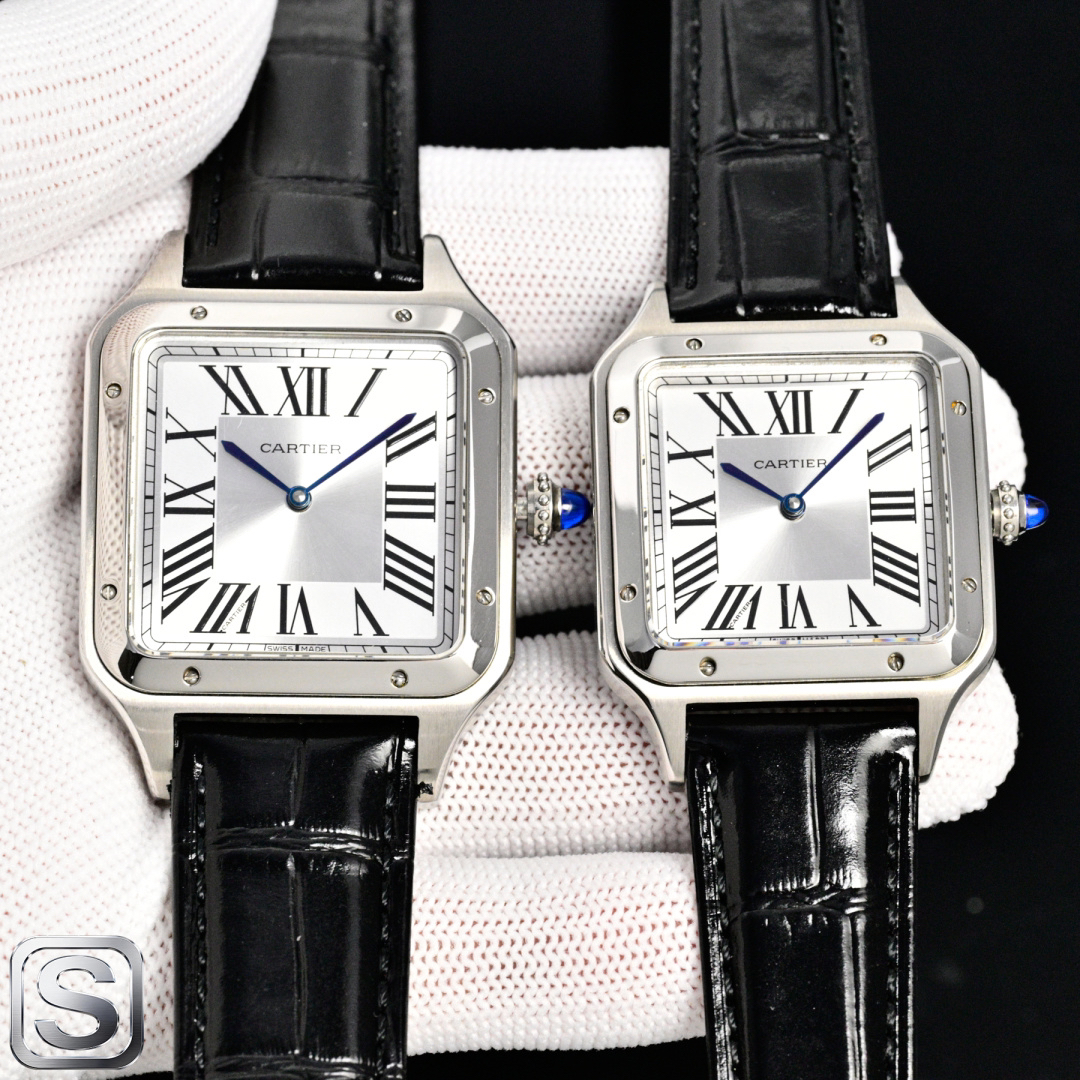 Cartier Santos 33mm White / Blue - watch0626 - Image 2