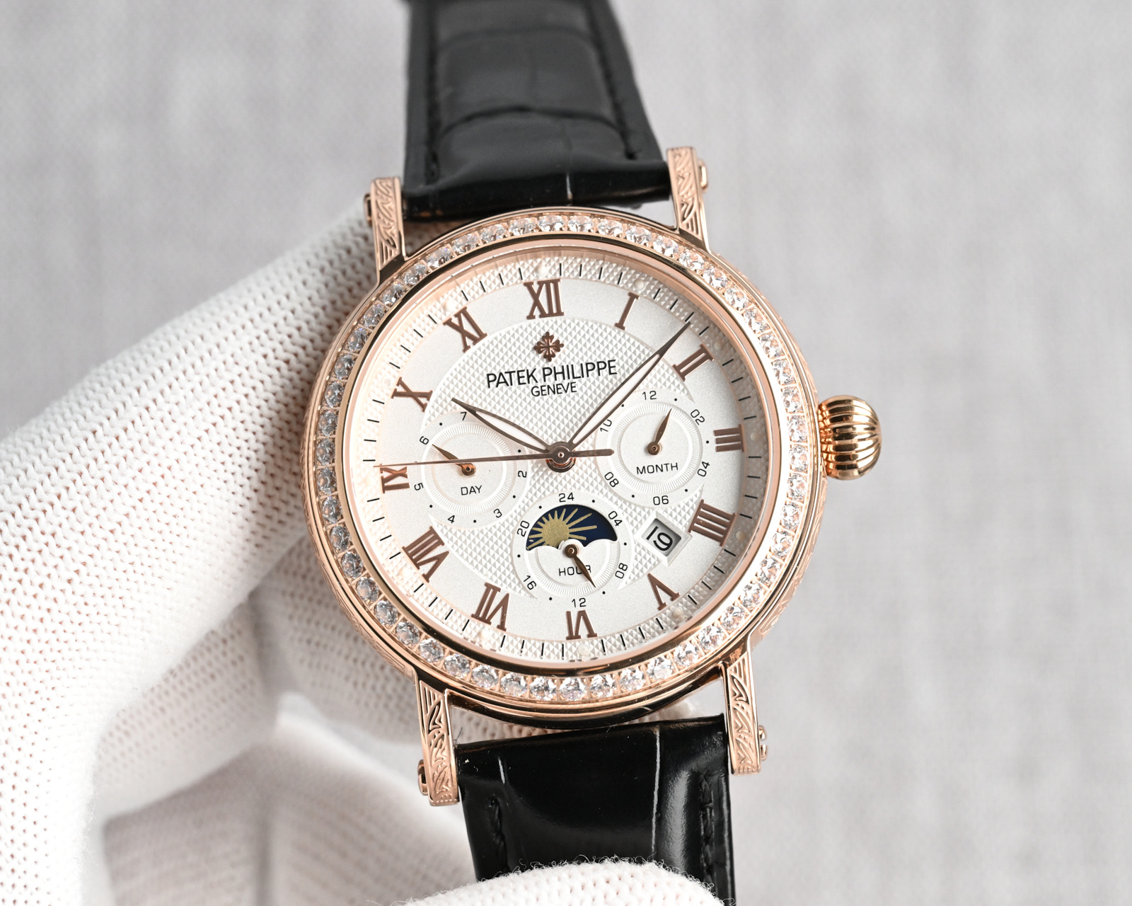 Patek Philippe Watch 42mm Rose Gold / Silver - watch0664 - Image 2