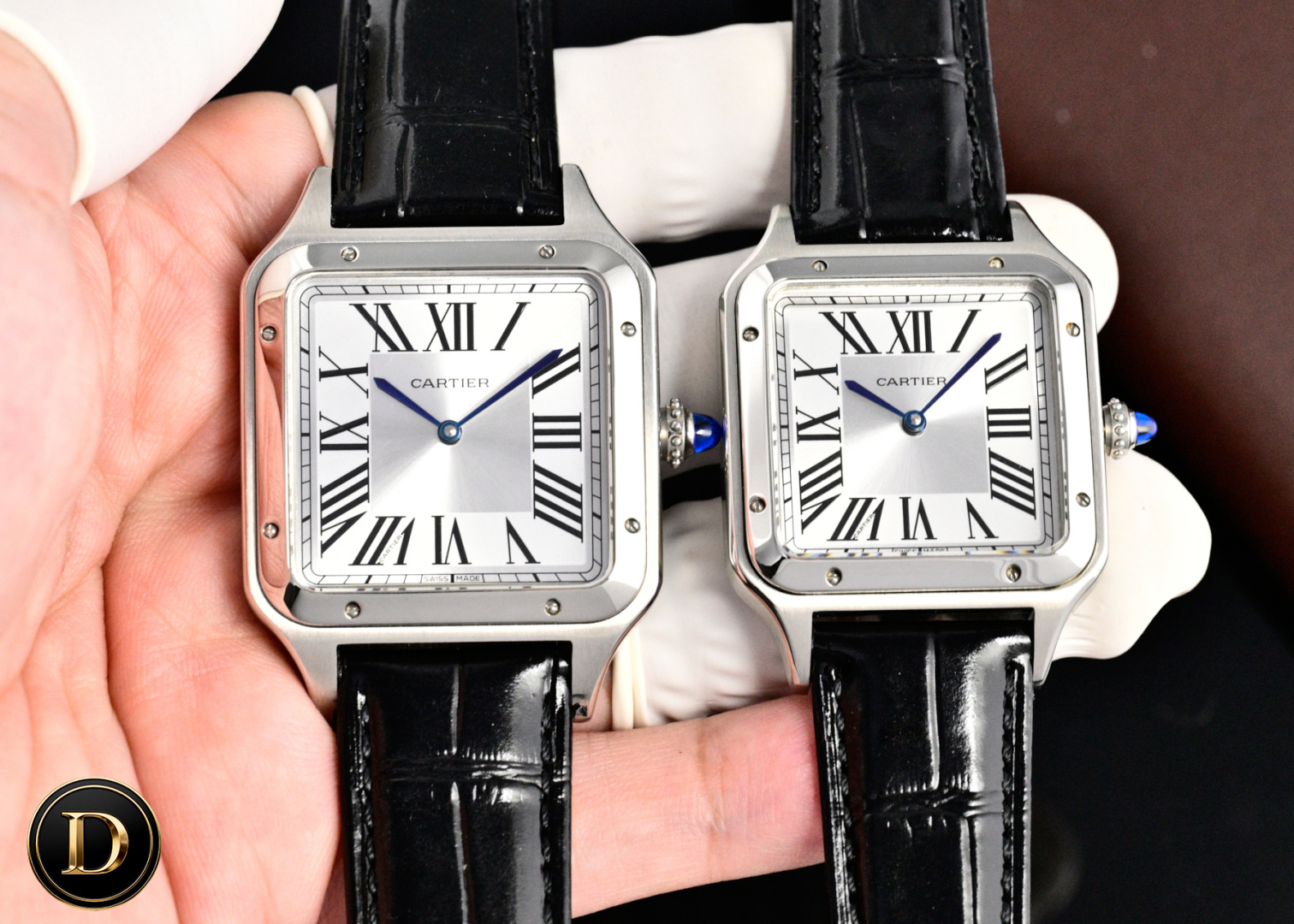 Cartier Santos Blue / Silver - watch0691 - Image 2