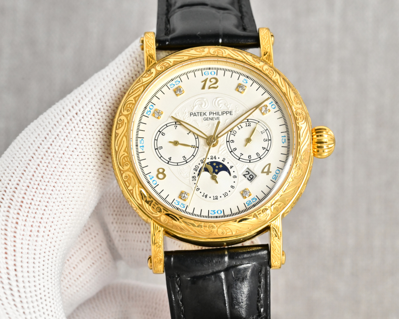 Patek Philippe Watch 42mm White / Gold - watch0777 - Image 2