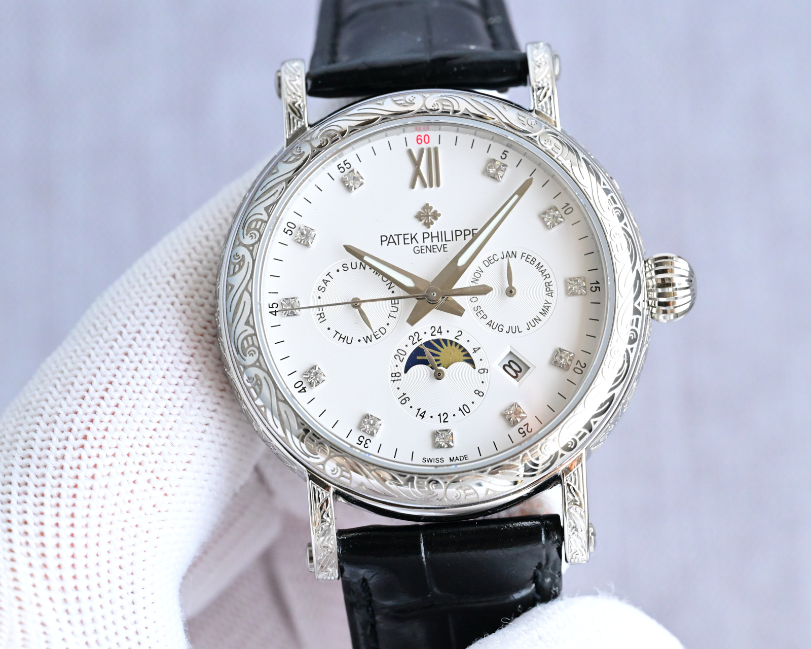 Patek Philippe Watch 42mm White / Rose Gold - watch0982 - Image 2