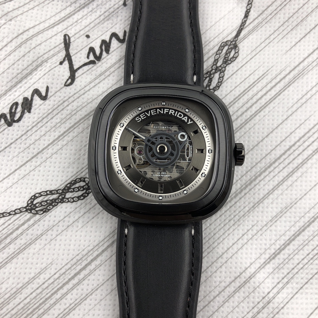 SevenFriday Watch 45mm Black / White - watch1467 - Image 2