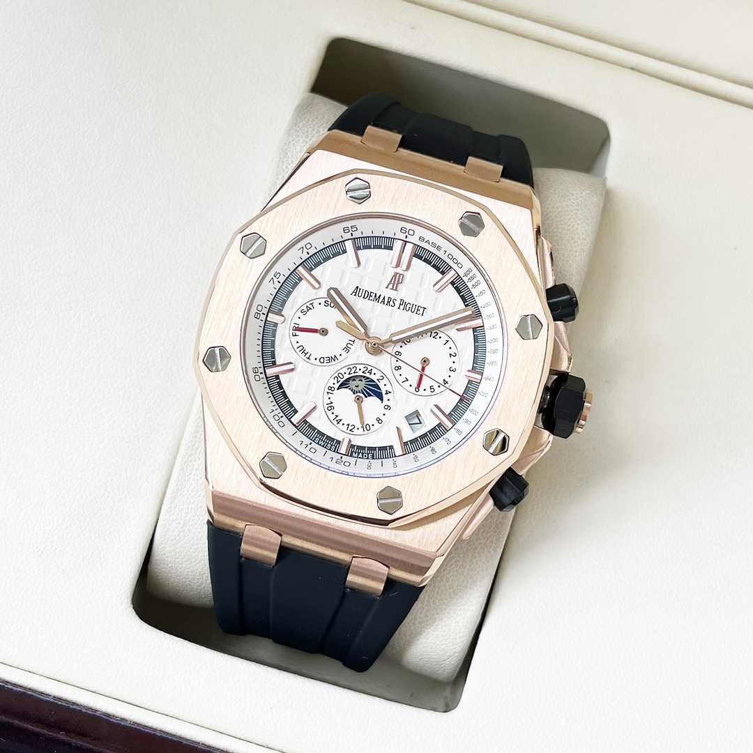 Audemars Piguet Watch 44mm White / Rose Gold - watch1701 - Image 2