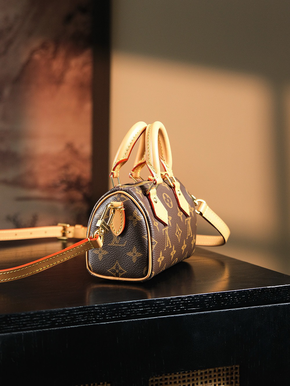 lv0309 Louis Vuitton M81085 Nano Speedy Min Top Handle Bag Mini with Dynamic Code - Image 2