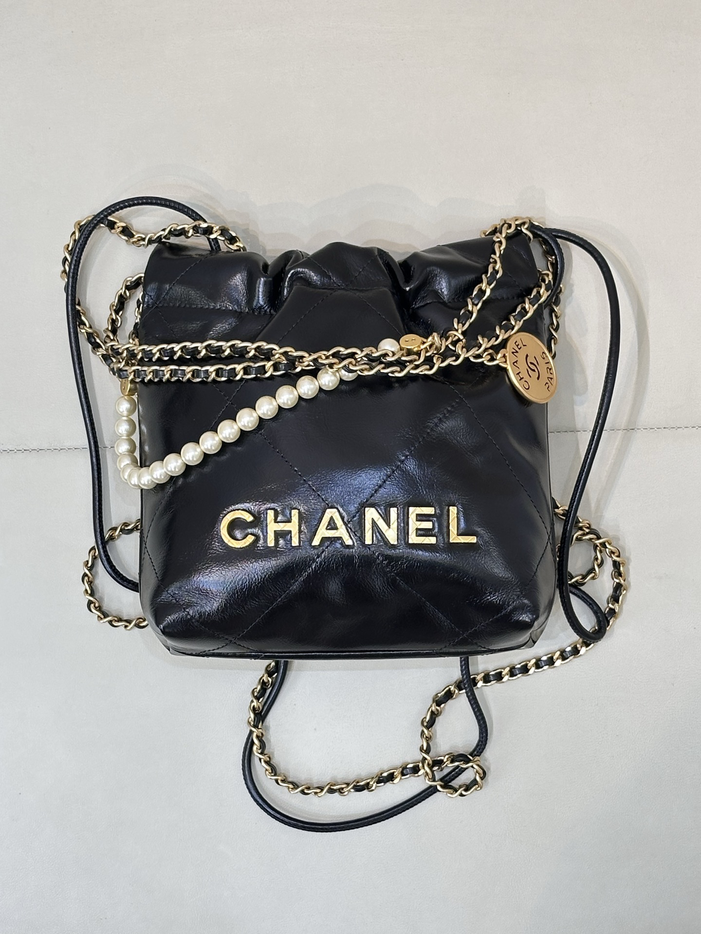 bag0099 Chanel Bag Black Gold Hardware - Image 3