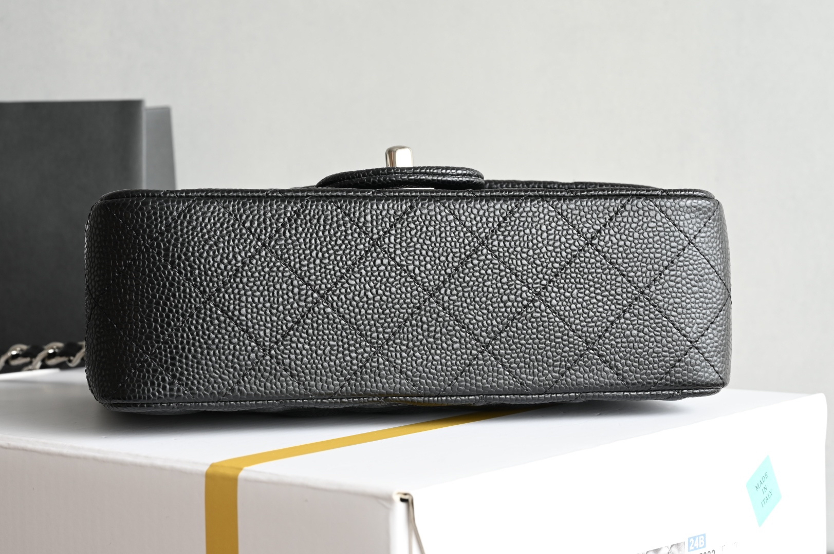 bag0110 Chanel Classic Flap Mini Black Silver Hardware - Image 3
