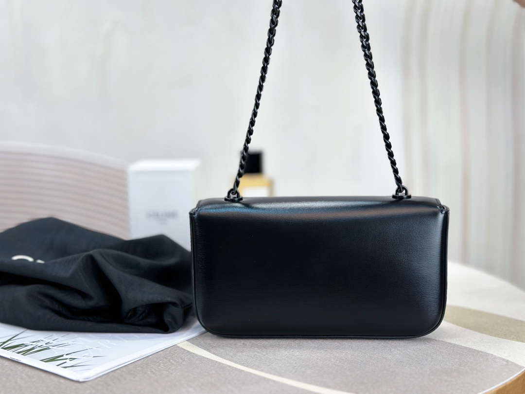 cel0152 Celine Triomphe Ava Black Hobo Bag - Image 3