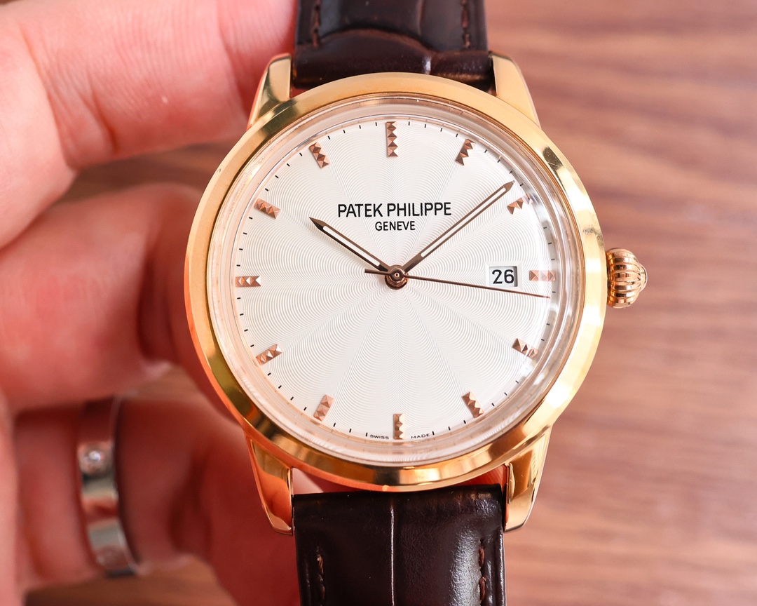 Patek Philippe Watch 40mm White / Rose Gold - watch0077 - Image 3