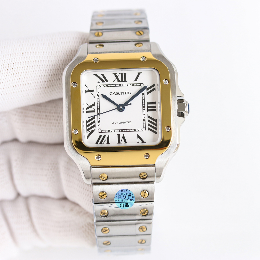 Cartier Santos White / Gold - watch0108 - Image 3