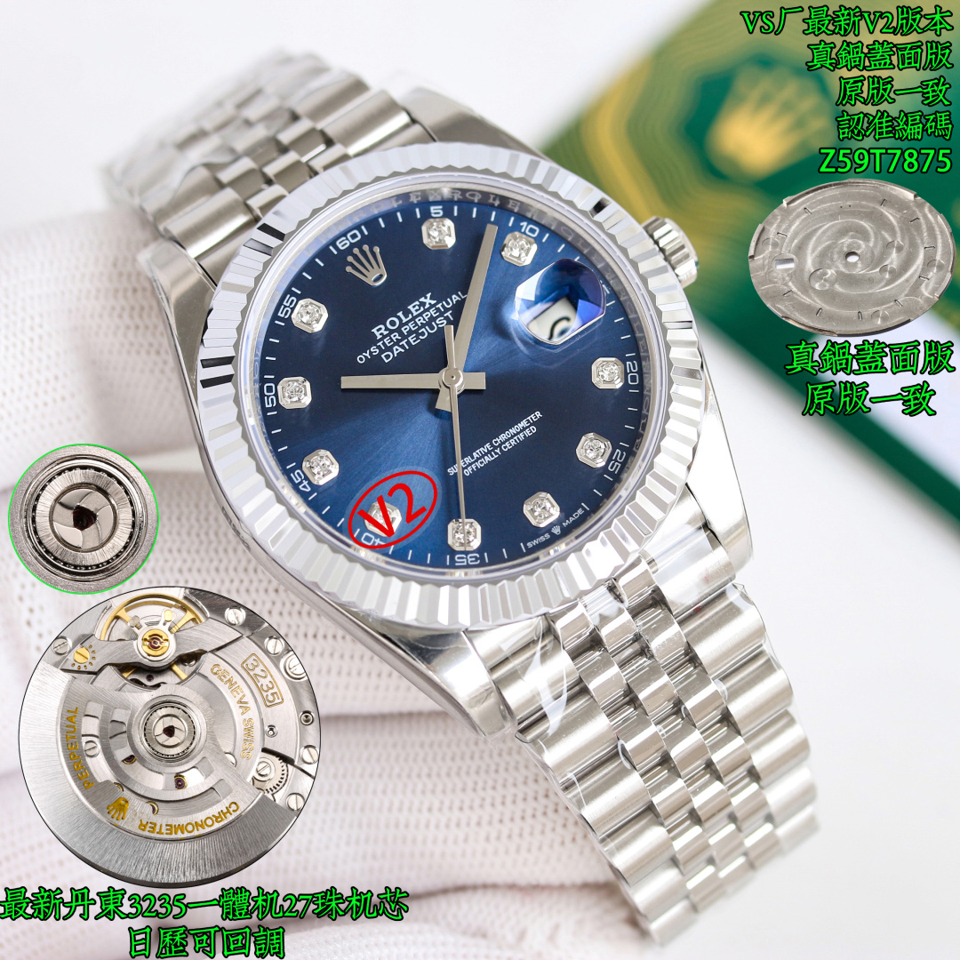 Rolex Datejust 41mm Green / Silver - watch0111 - Image 3