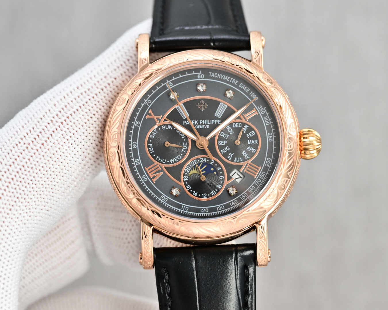 Patek Philippe Watch 42mm White / Rose Gold - watch0180 - Image 3