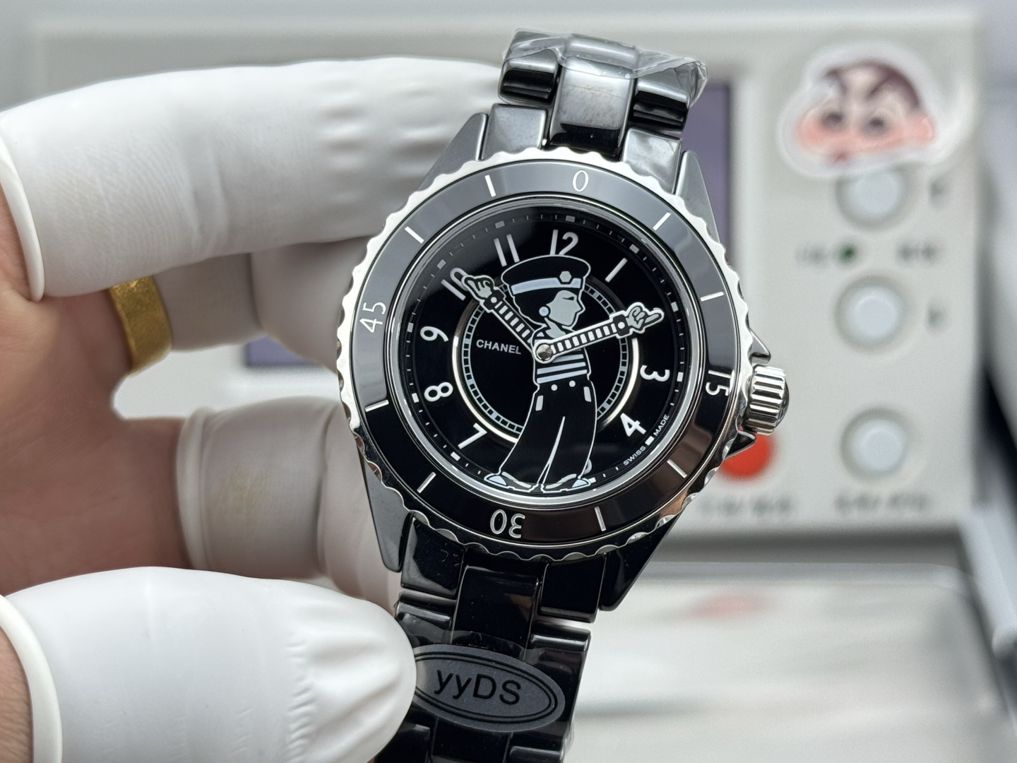 Chanel Watch 38mm Black / White - watch0230 - Image 3