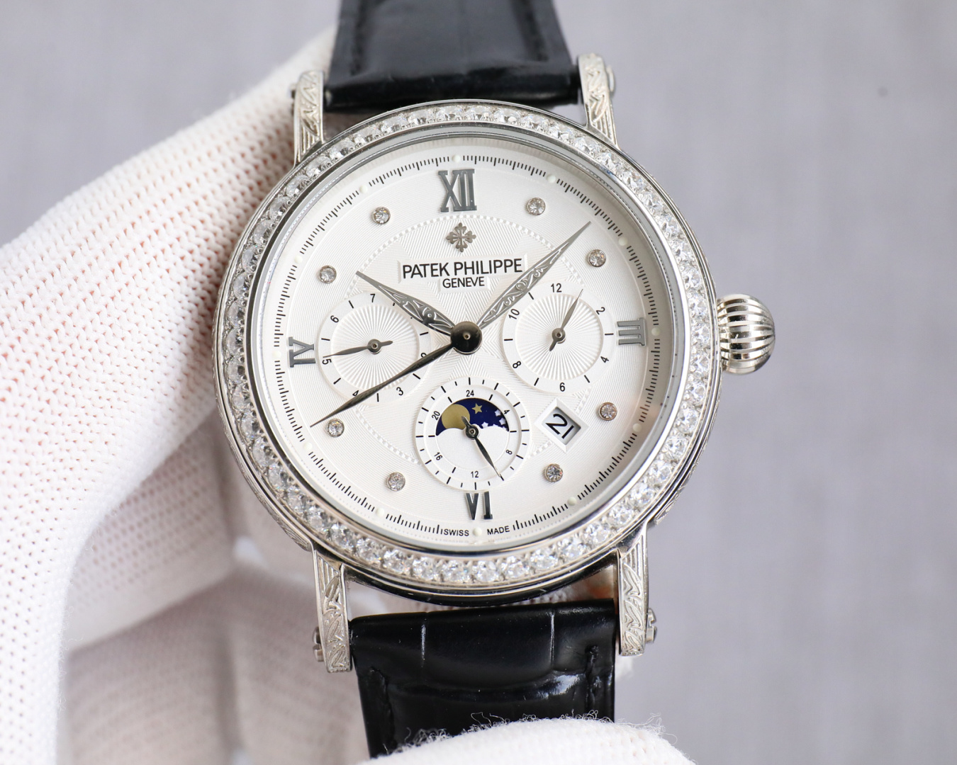 Patek Philippe Watch 42mm White / Gold - watch0265 - Image 3