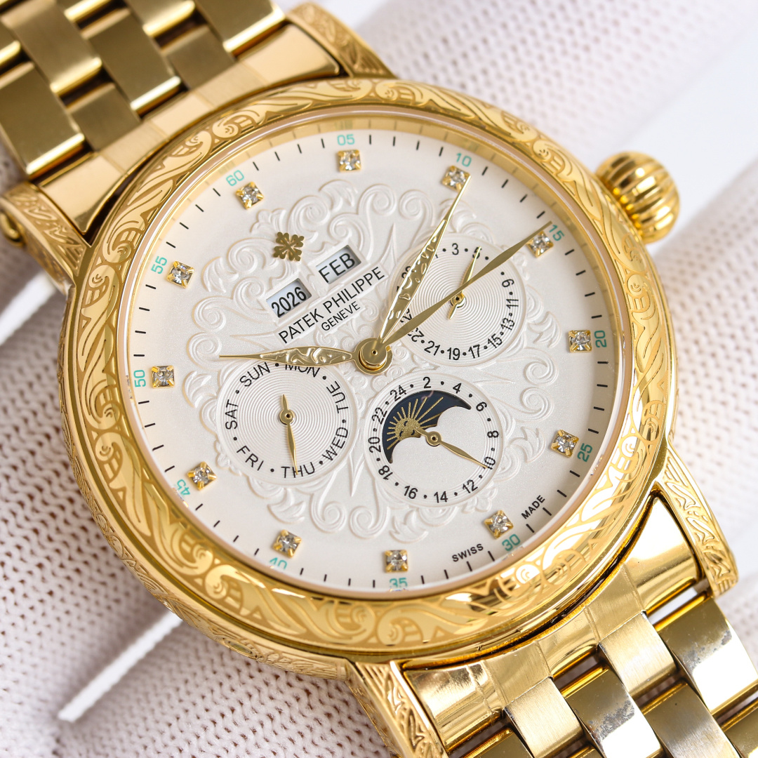 Patek Philippe Watch 42mm White / Gold - watch0277 - Image 3