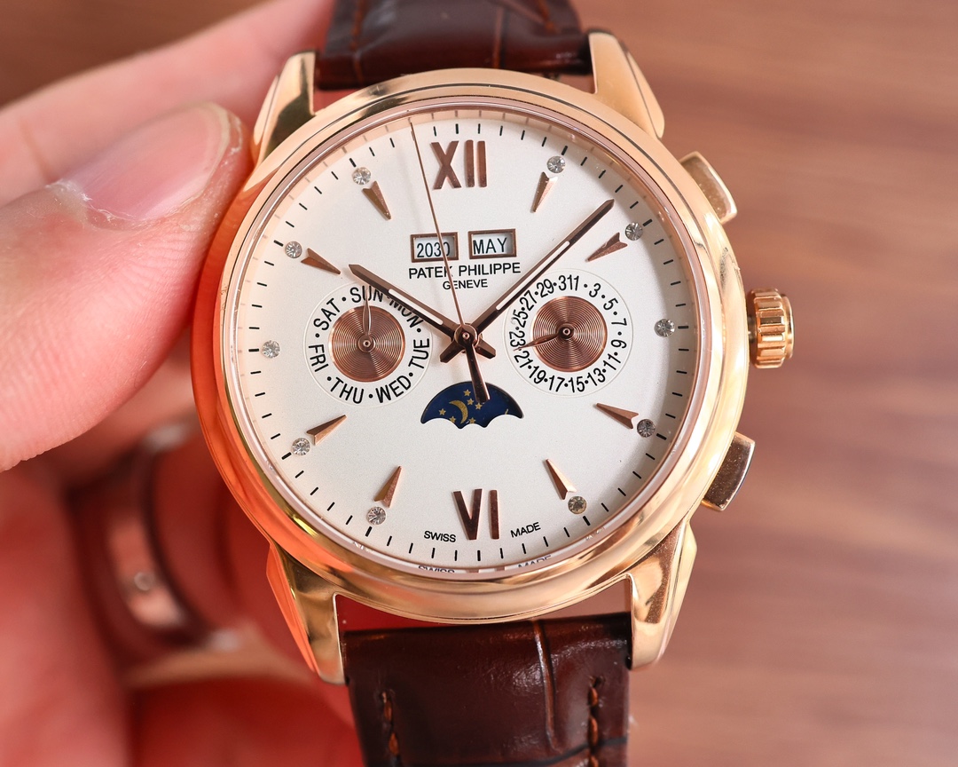 Patek Philippe Watch 41mm White / Rose Gold - watch0473 - Image 3
