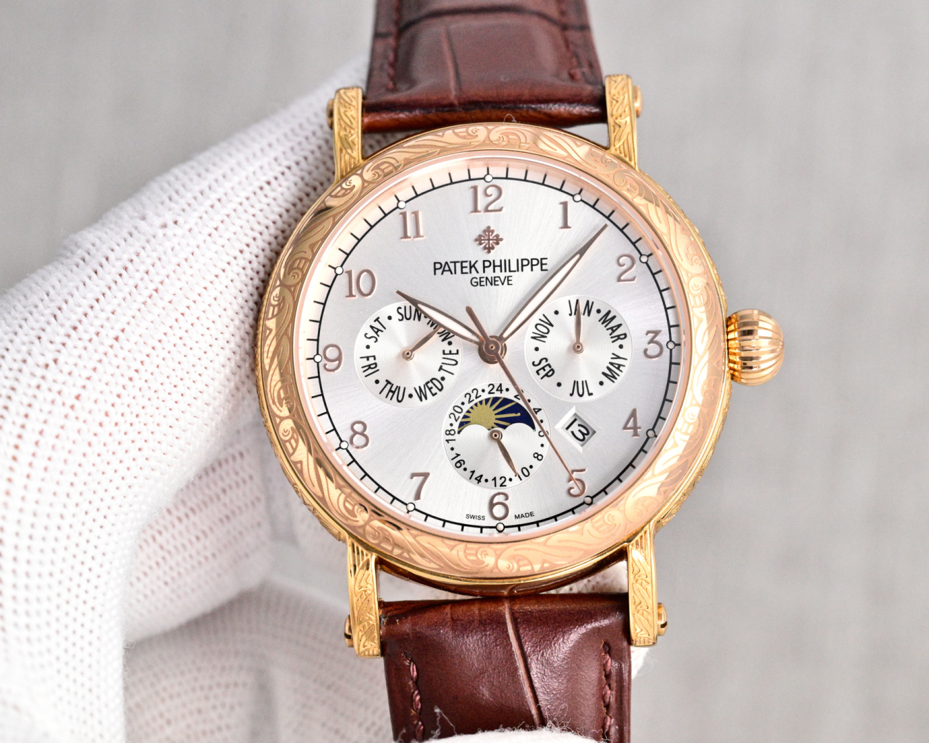 Patek Philippe Watch 42mm White / Gold - watch0504 - Image 3