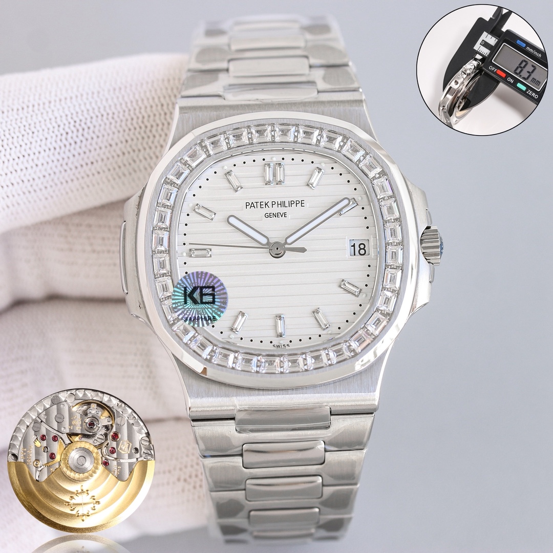 Patek Philippe Nautilus 40mm Silver - watch0526 - Image 3
