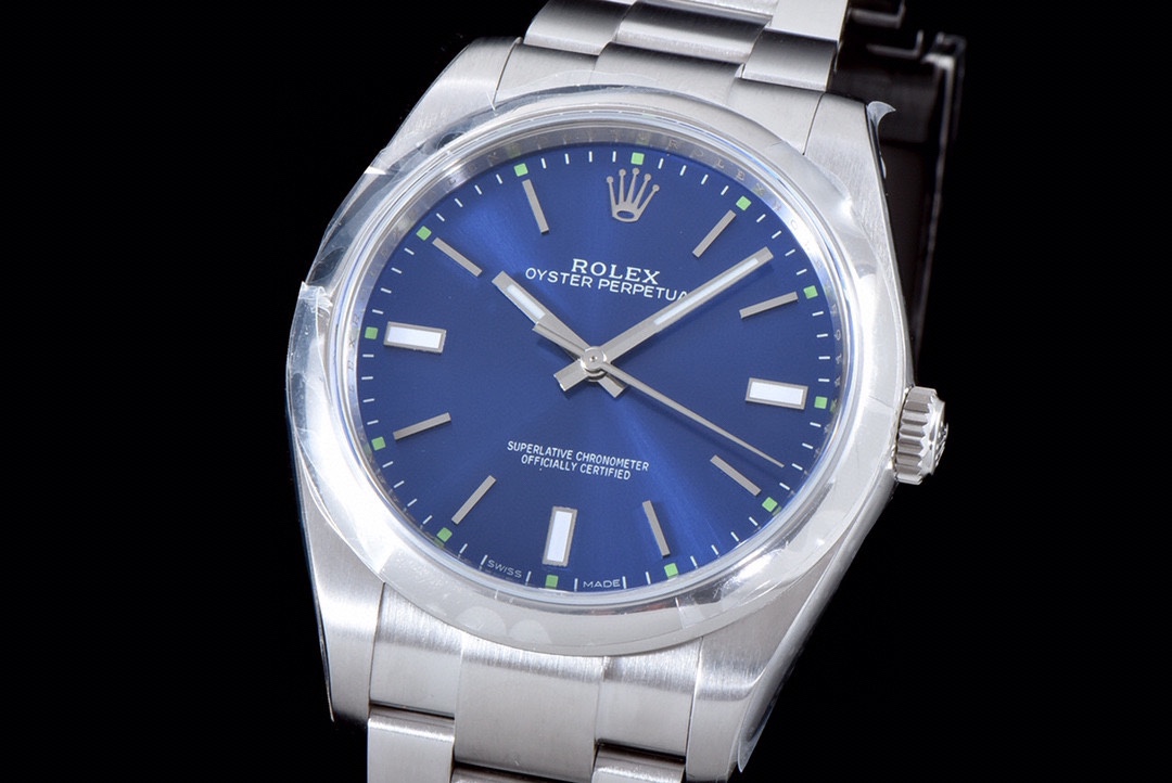 Rolex Oyster Perpetual 39mm Blue / Silver - watch0536 - Image 3