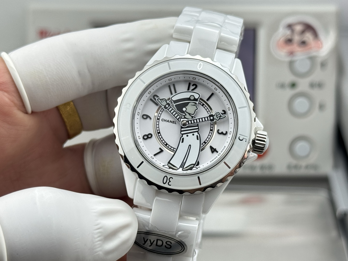 Chanel Watch 38mm Black / White - watch0561 - Image 3