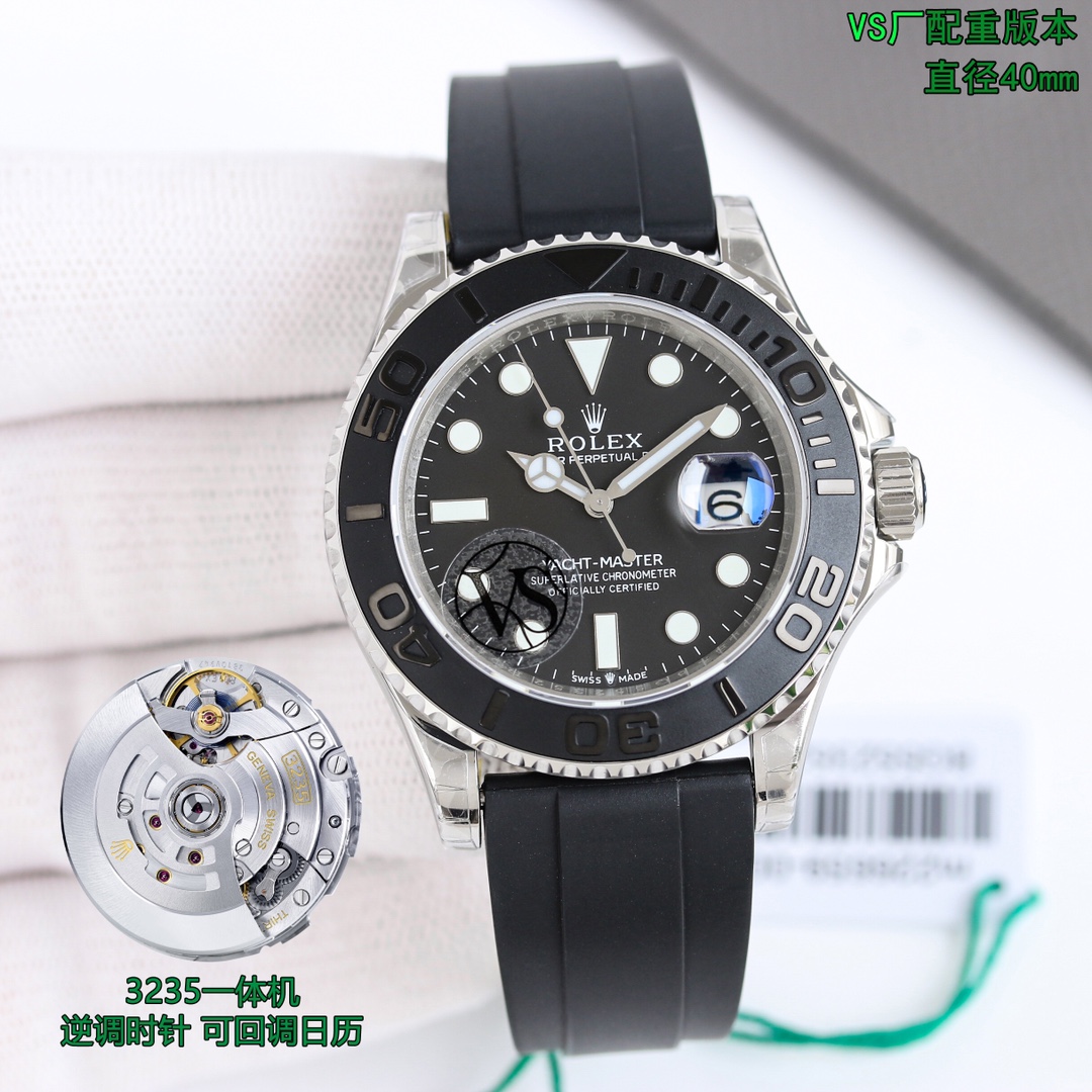 Rolex Yacht-Master 40mm Black / Silver - watch0591 - Image 3