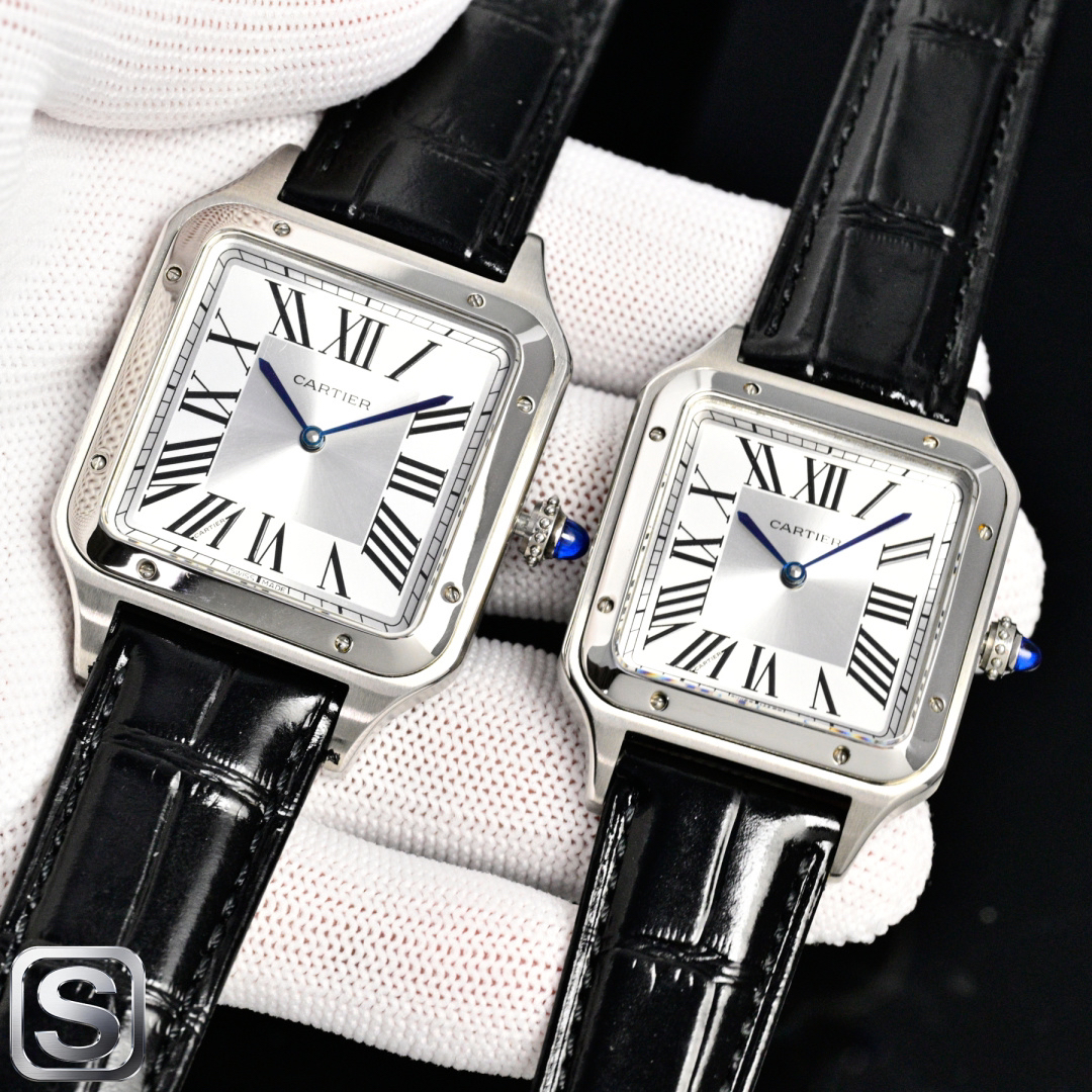 Cartier Santos 33mm White / Blue - watch0626 - Image 3