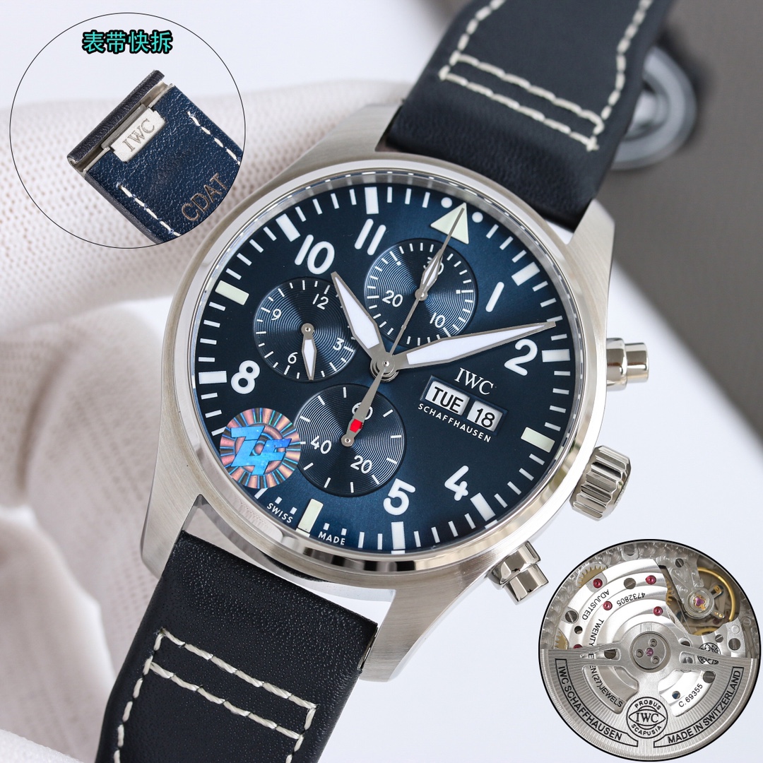 IWC Pilot Blue / Gold - watch0663 - Image 3