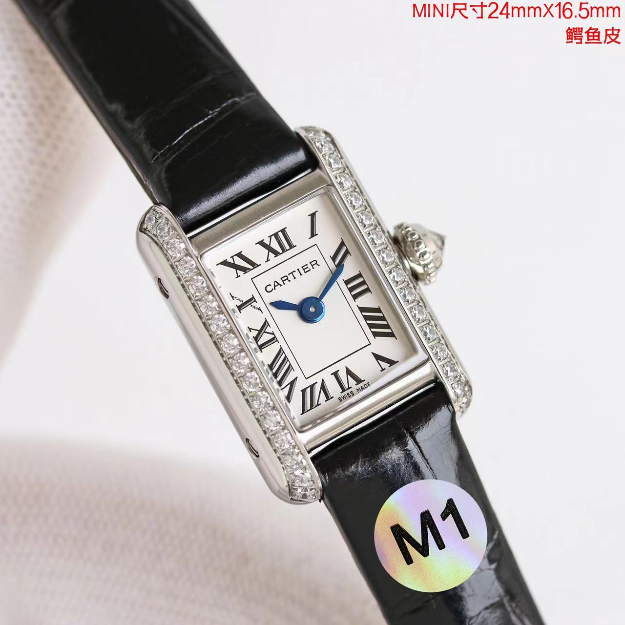 Cartier Tank Black / Gold - watch0670 - Image 3