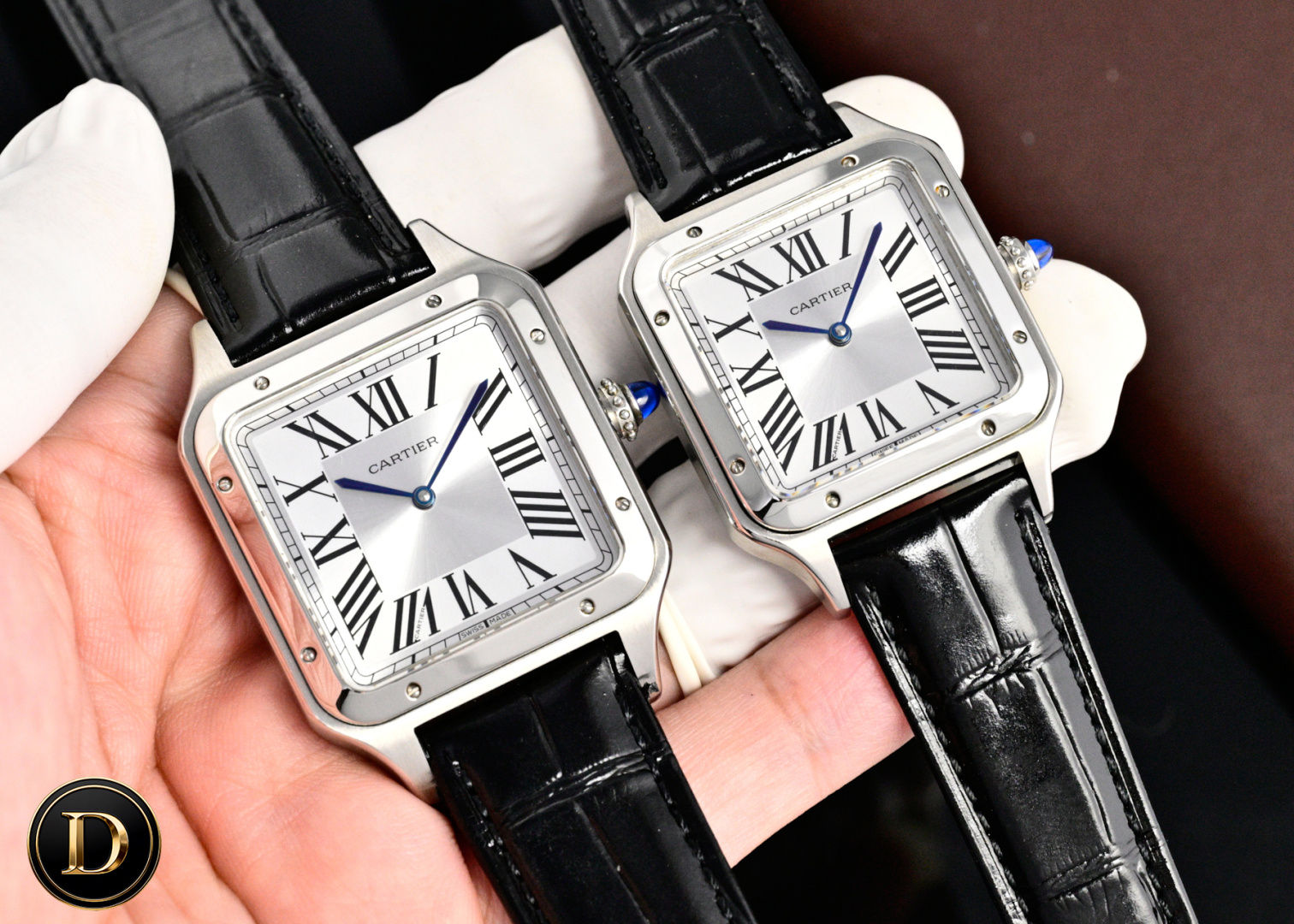 Cartier Santos Blue / Silver - watch0691 - Image 3