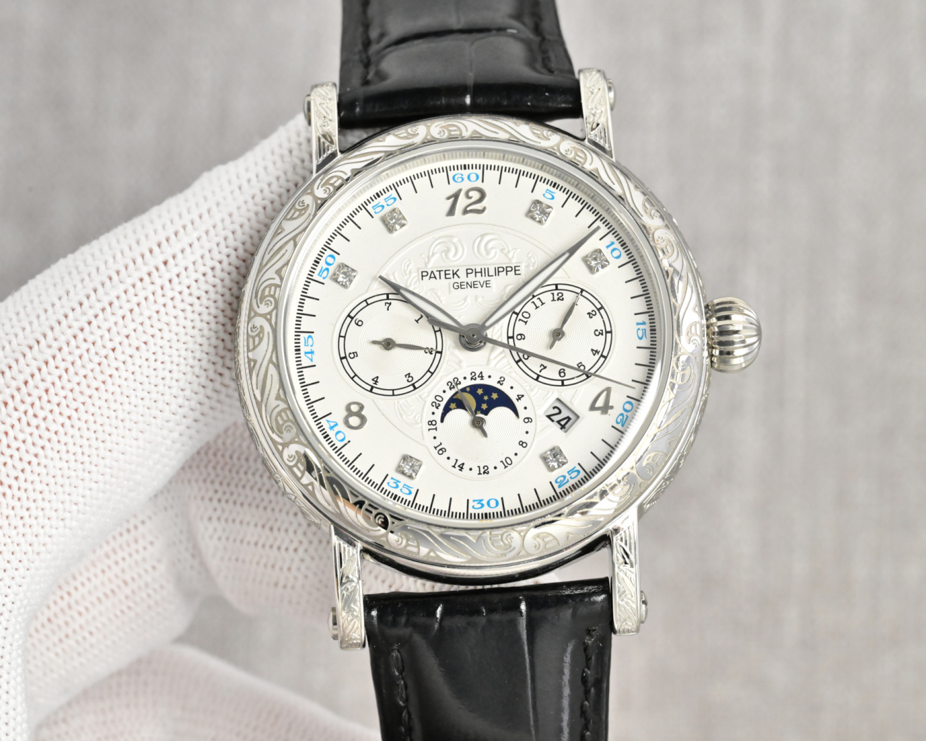 Patek Philippe Watch 42mm White / Gold - watch0777 - Image 3