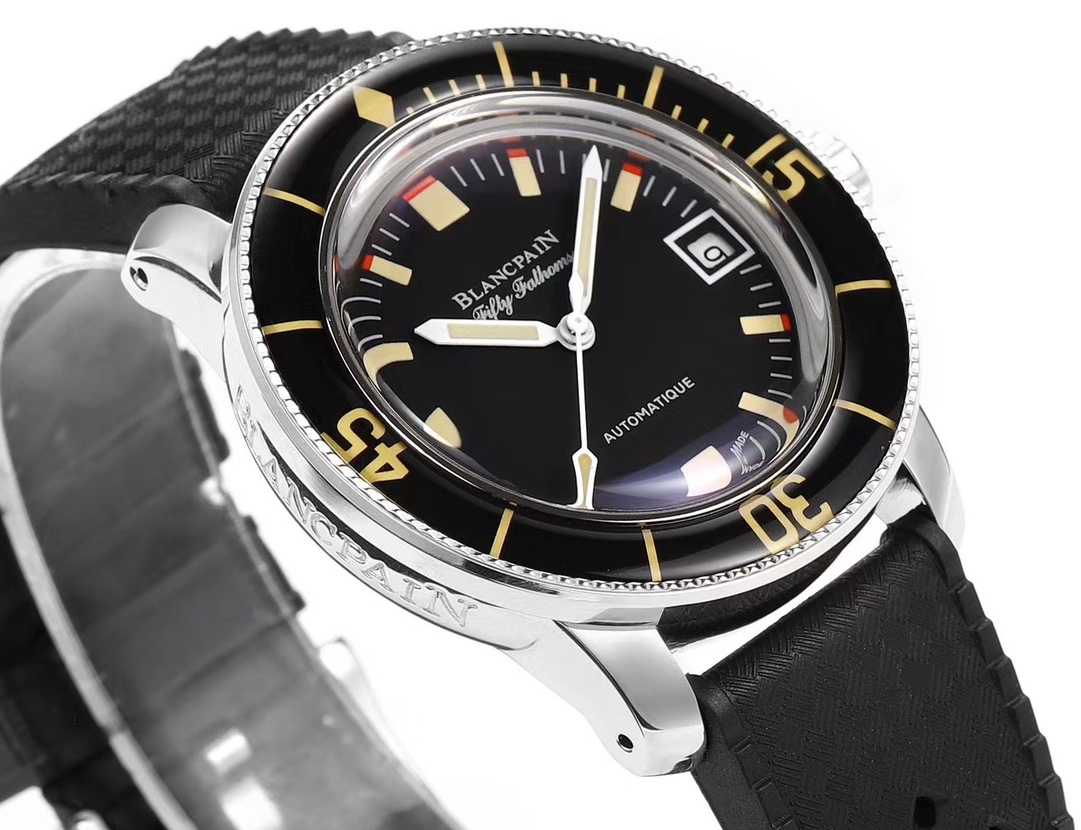 Blancpain Fifty Fathoms 23mm Black / Silver - watch0975 - Image 3