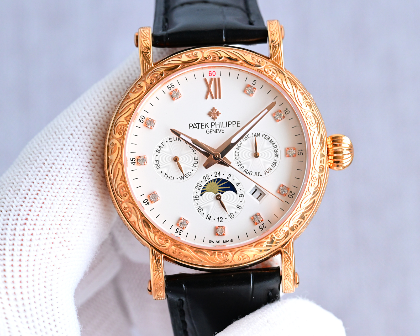 Patek Philippe Watch 42mm White / Rose Gold - watch0982 - Image 3