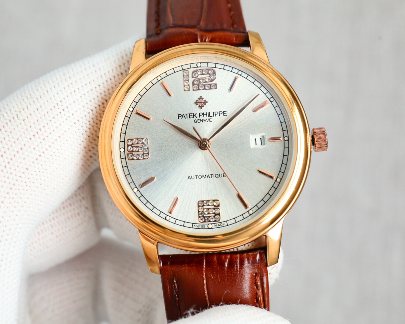 Patek Philippe Watch 40mm White / Gold - watch1041 - Image 3