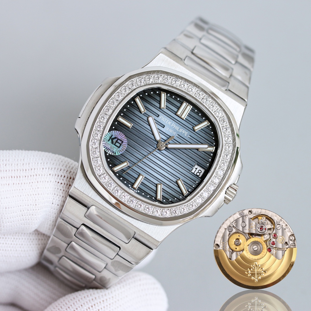 Patek Philippe Nautilus 40mm Silver - watch1336 - Image 3