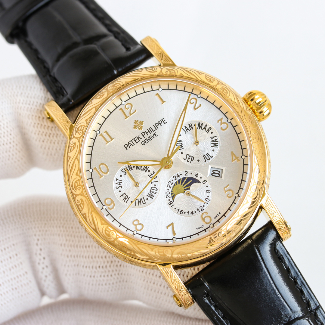 Patek Philippe Watch 42mm White / Gold - watch1378 - Image 3
