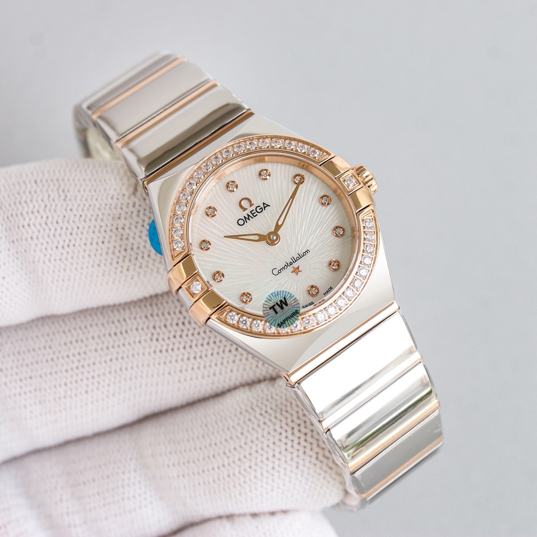 Omega Constellation 28mm Rose Gold / Silver - watch1515 - Image 3