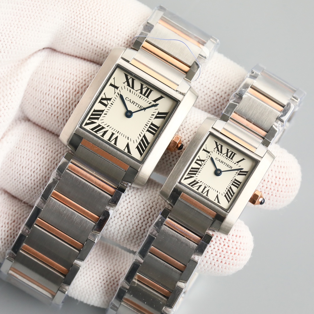 Cartier Tank Blue / Silver - watch1601 - Image 3