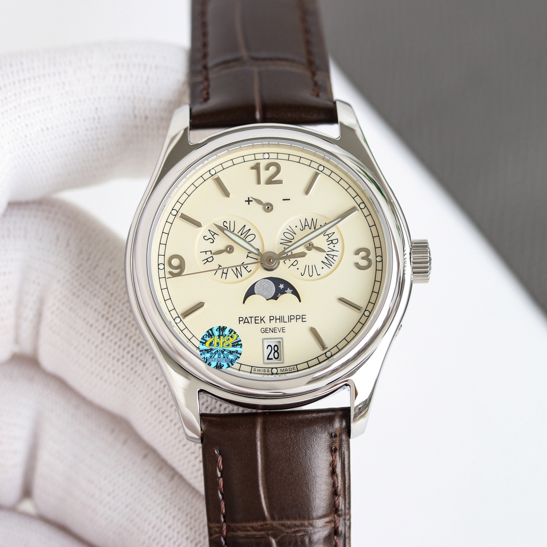 Patek Philippe Watch 39mm White - watch1771 - Image 3