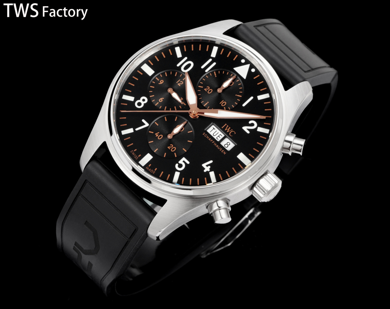 IWC Pilot 43mm Black / Gold - watch1809 - Image 3