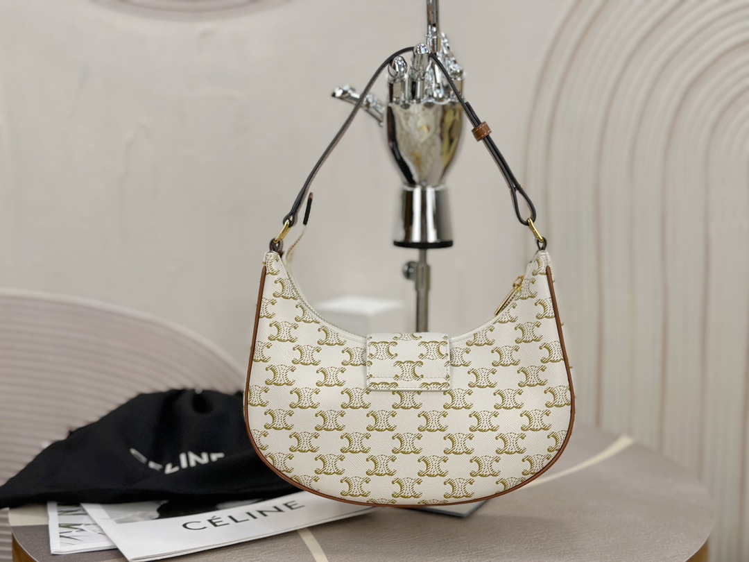 cel0202 Celine Triomphe Ava Brown Hobo Bag - Image 4