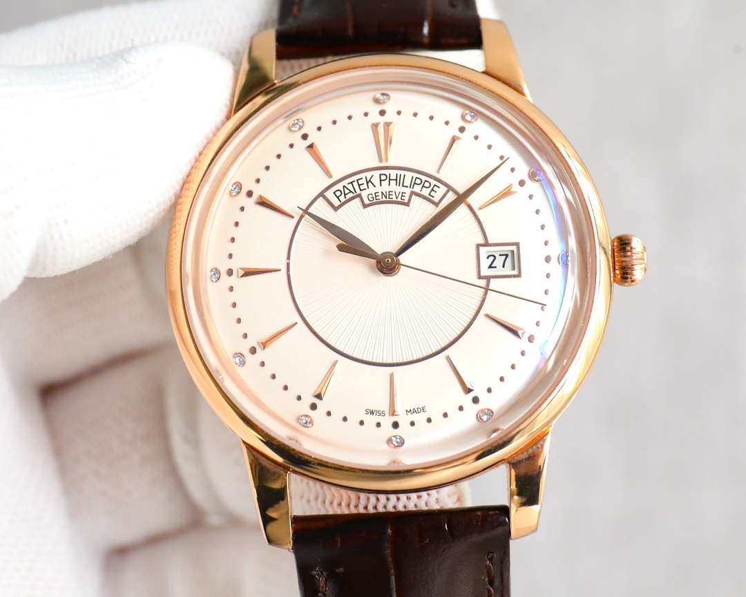 Patek Philippe Watch 42mm White / Rose Gold - watch0041 - Image 4