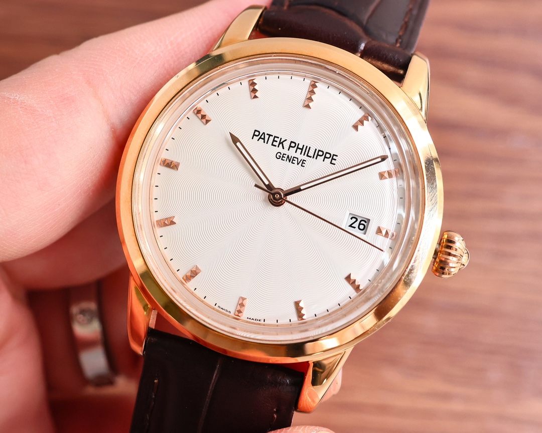 Patek Philippe Watch 40mm White / Rose Gold - watch0077 - Image 4