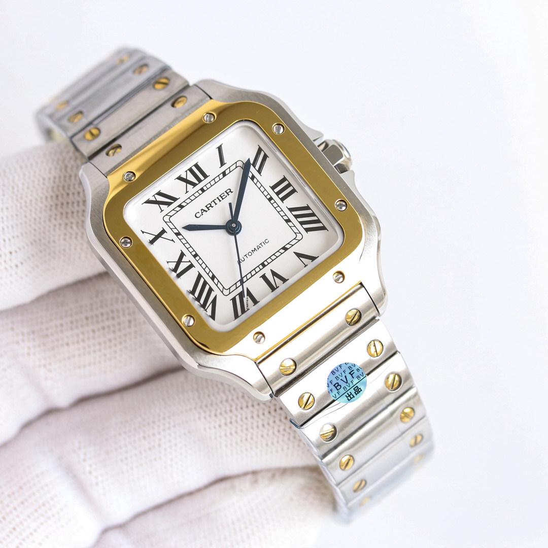 Cartier Santos White / Gold - watch0108 - Image 4