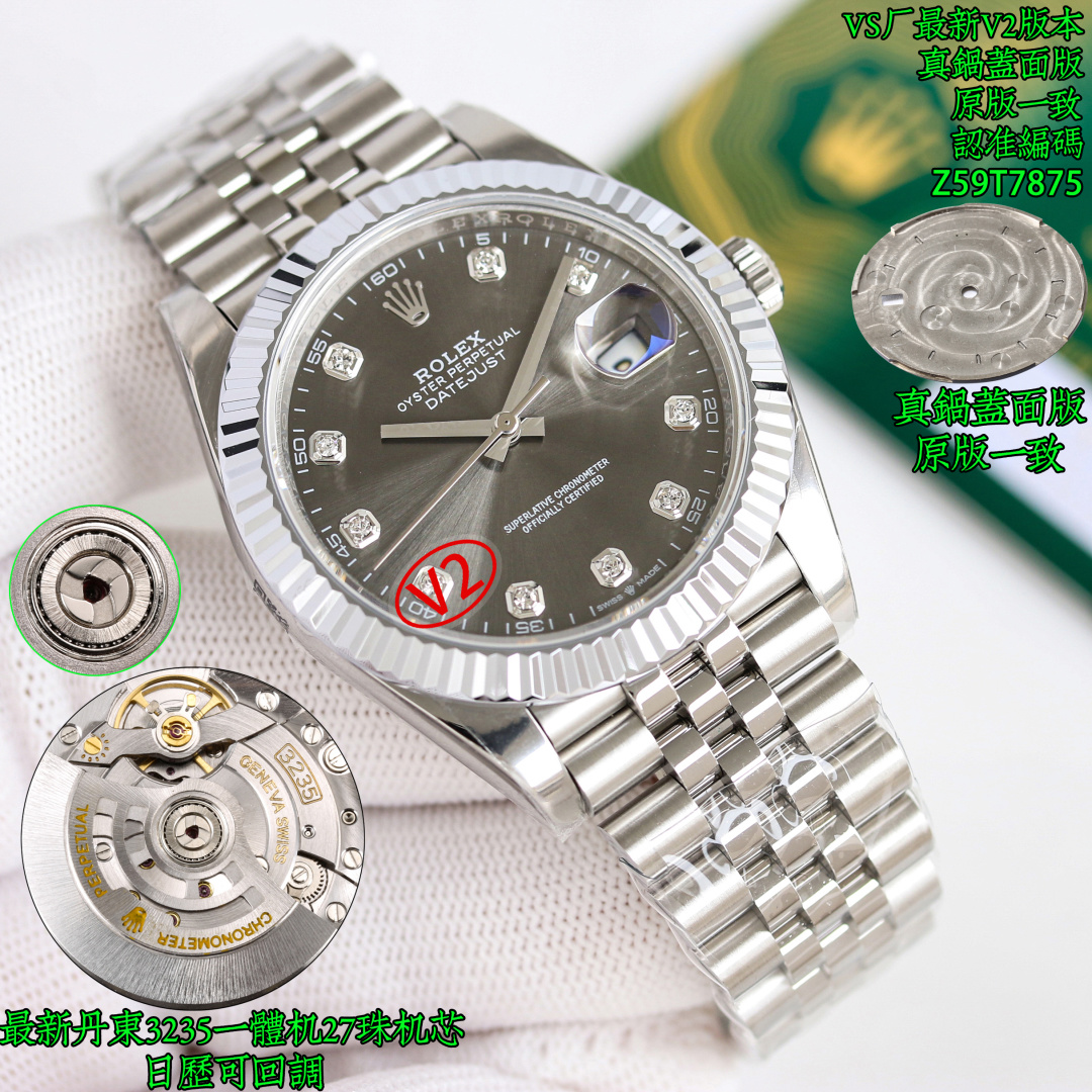 Rolex Datejust 41mm Green / Silver - watch0111 - Image 4