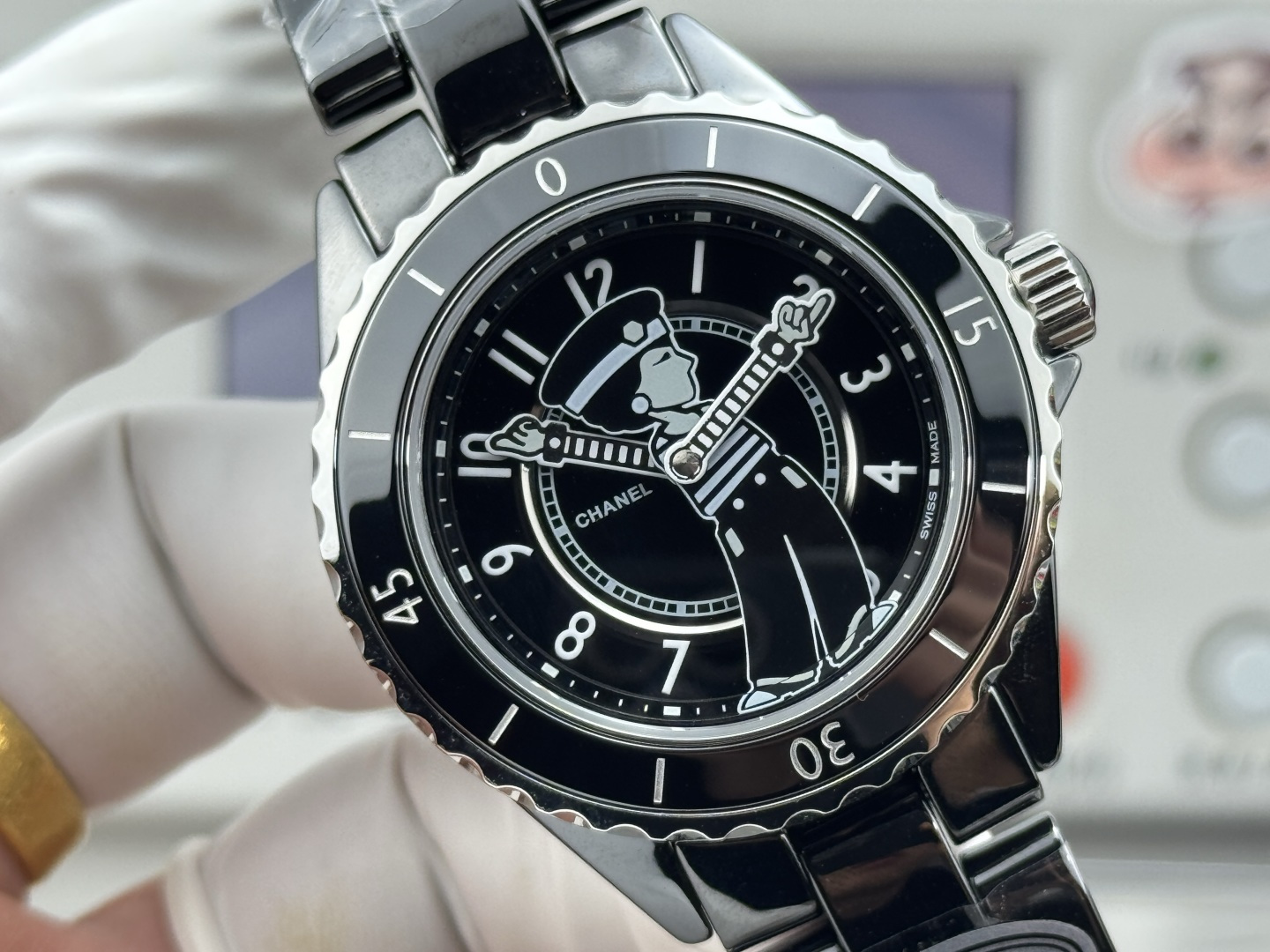 Chanel Watch 38mm Black / White - watch0230 - Image 4