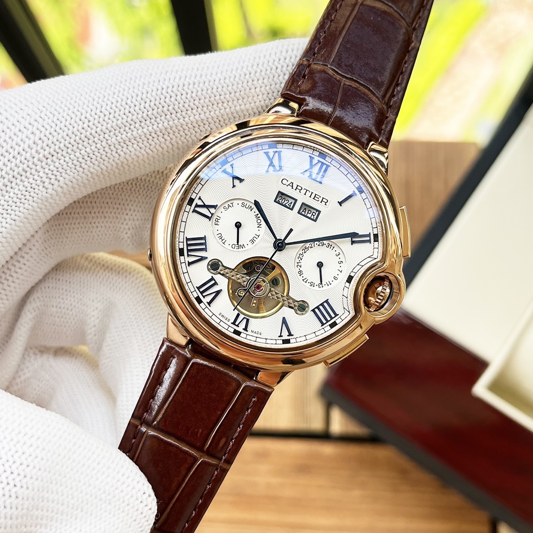 Cartier Watch 44mm White / Rose Gold - watch0256 - Image 4