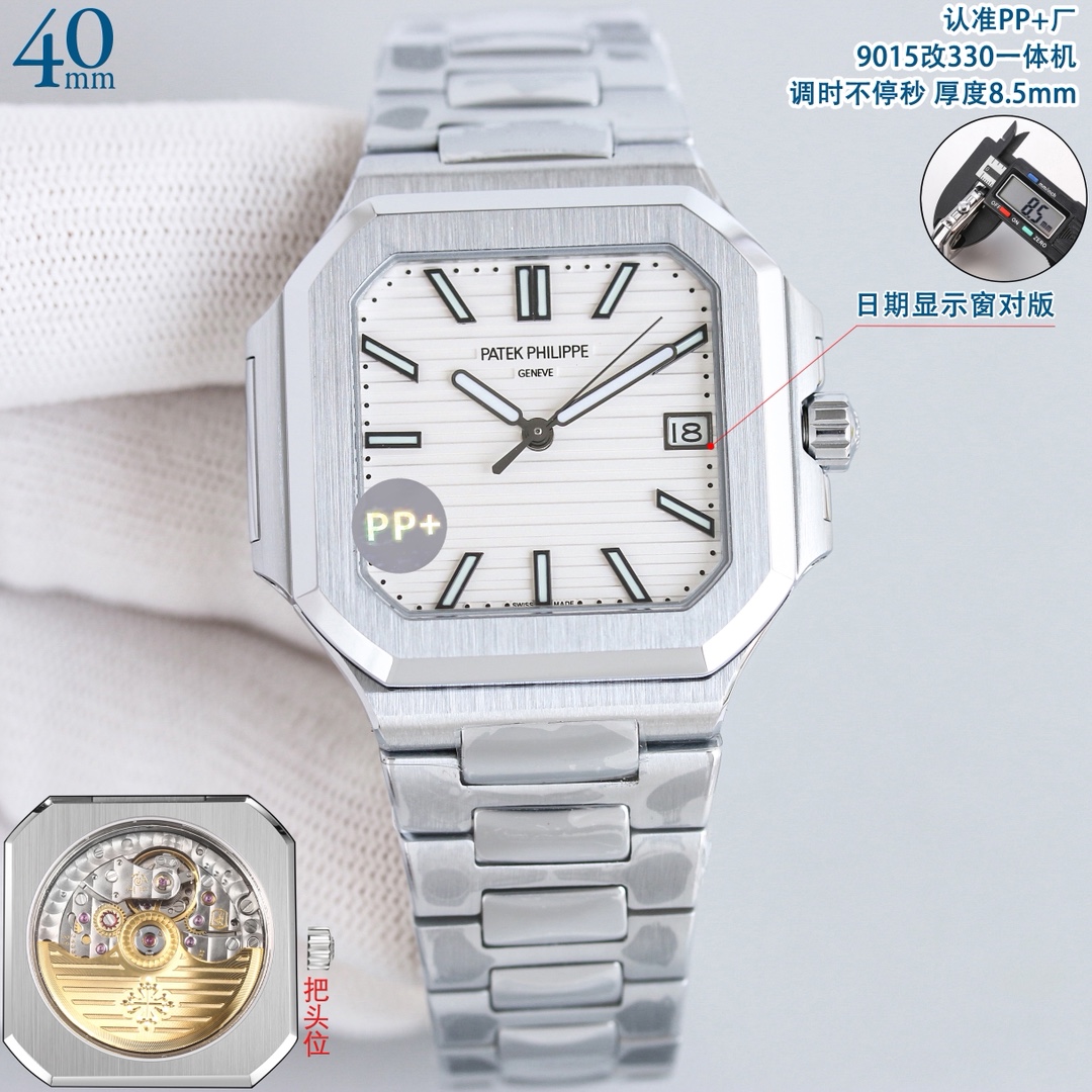 Patek Philippe Watch 40mm White / Rose Gold - watch0308 - Image 4