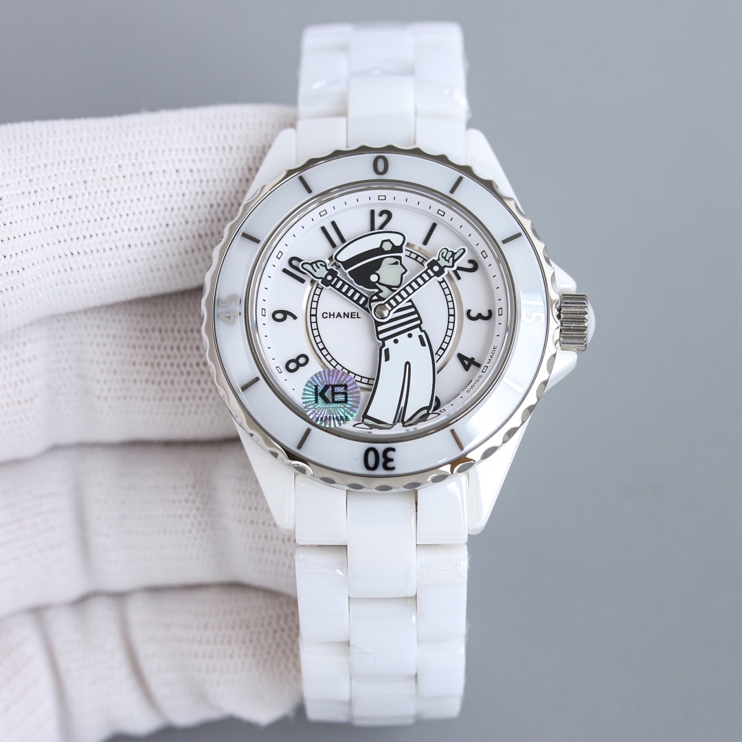 Chanel Watch 38mm Black / White - watch0403 - Image 4