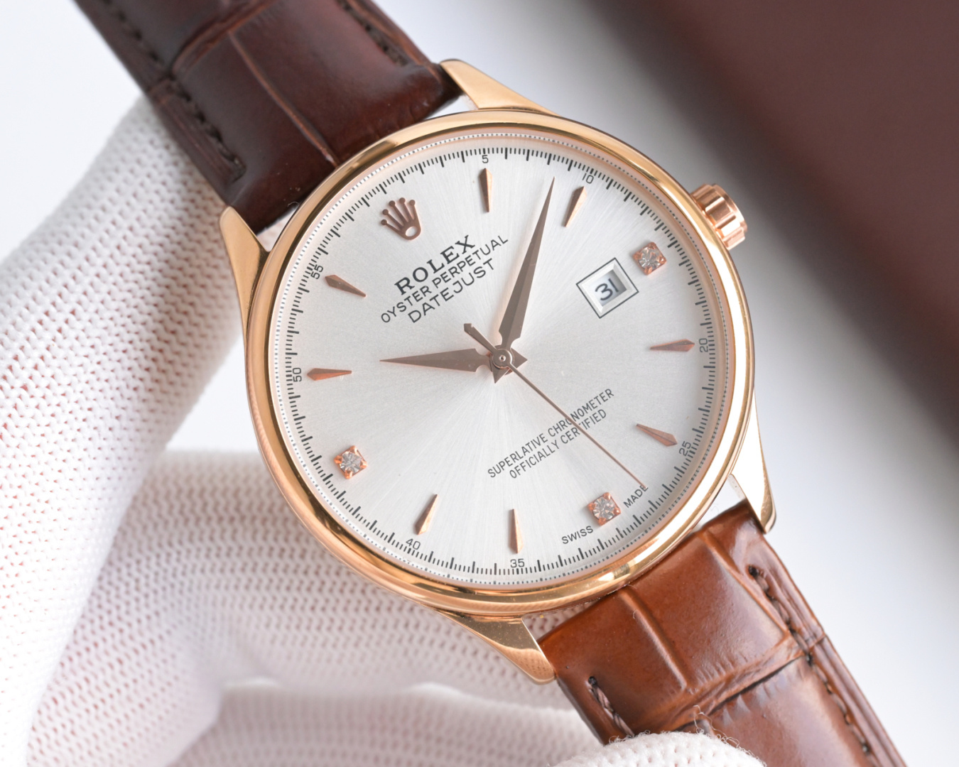Rolex Watch 40mm White / Rose Gold - watch0429 - Image 4